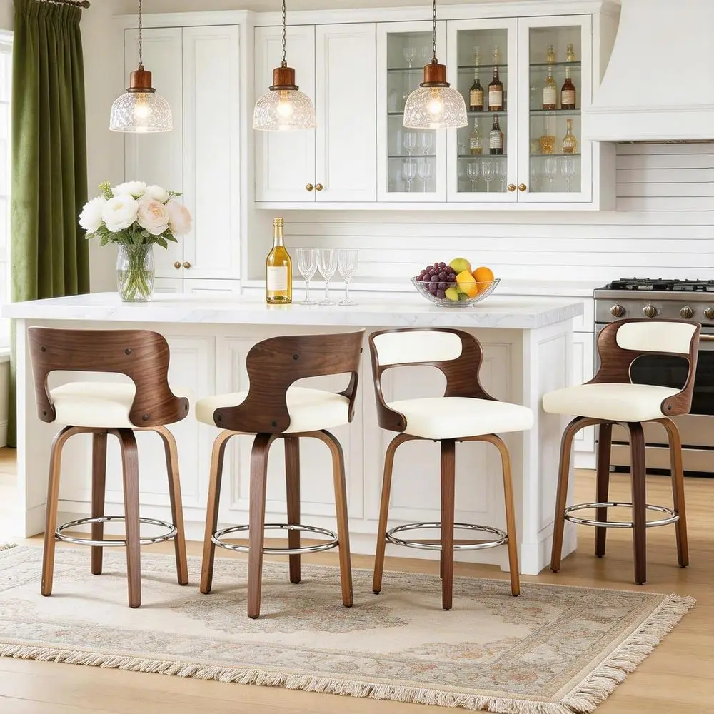 Home Bar Stools - Set of 4 White 26 Counter