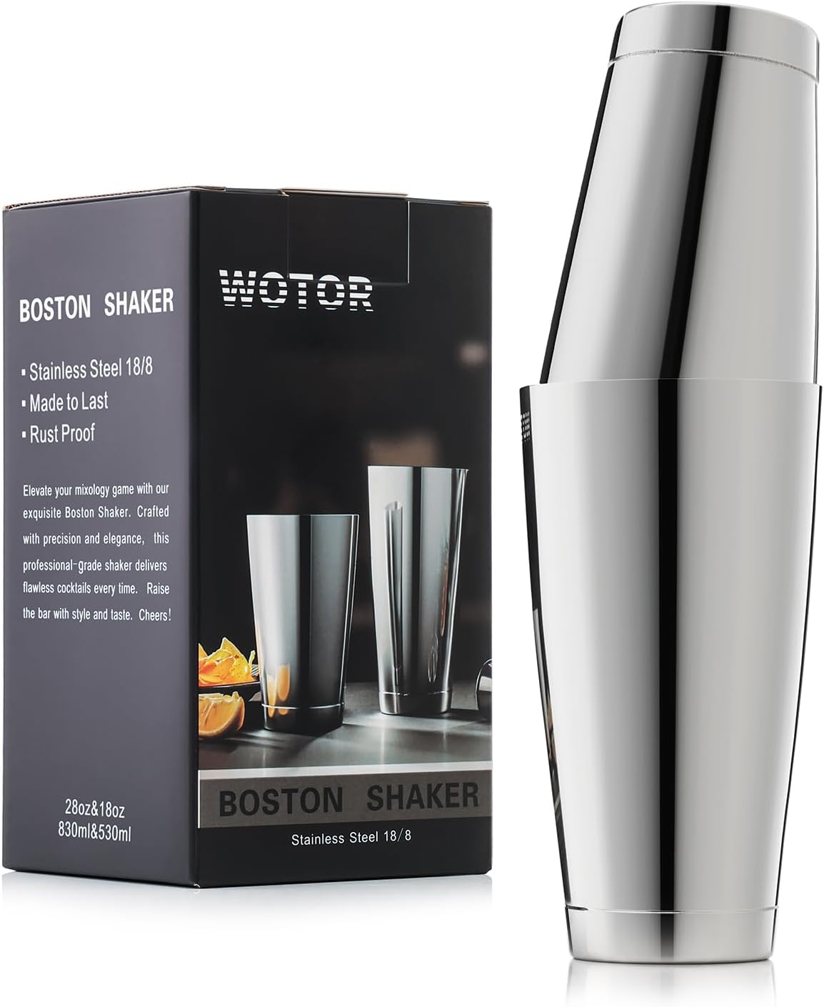 Boston Shaker Set - Boston Cocktail Shaker Set, 18 oz