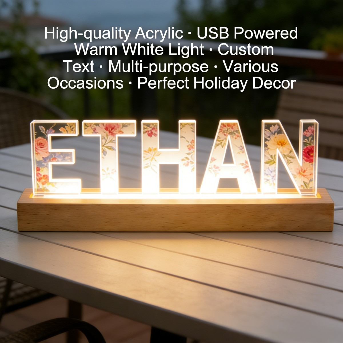 1pc Custom Text Floral Acrylic – обзор и цена Home Bar Cafe