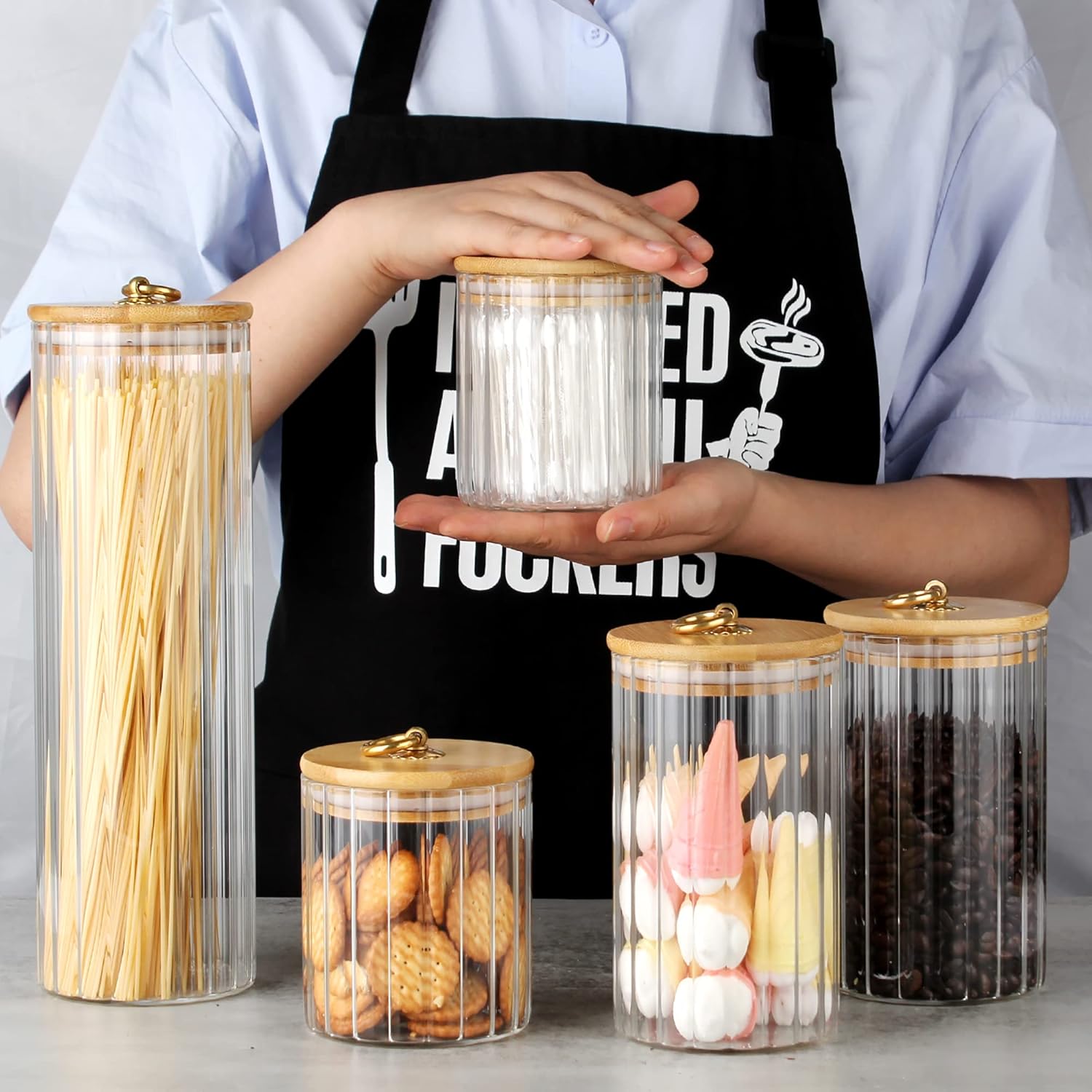 Glass Storage Jars Set of 5, D – обзор и цена Home Bar And Kitchen
