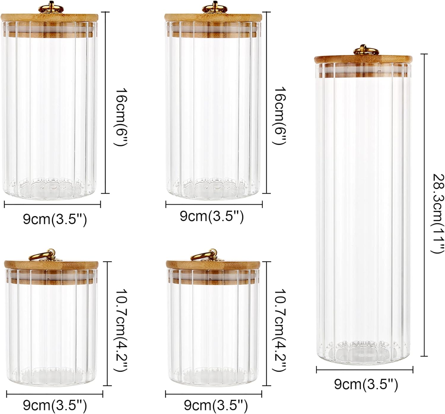 Glass Storage Jars Set of 5, D – обзор и цена Home Bar And Kitchen