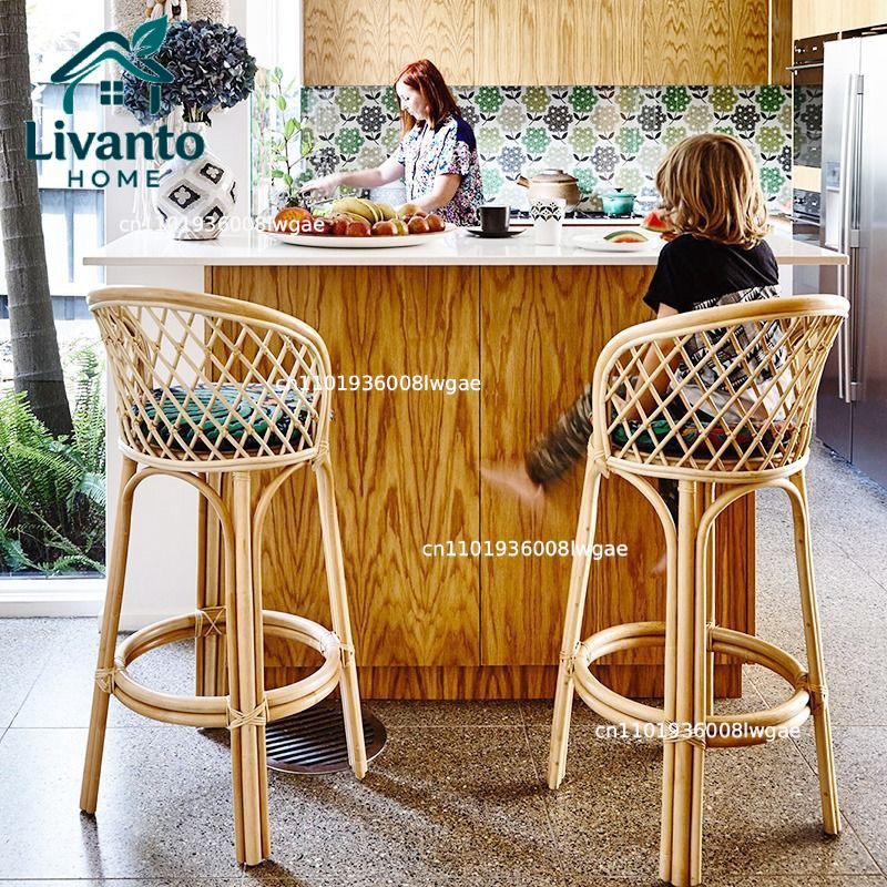 Natural Rattan Bar Stools with – обзор и цена Home Bar Seating