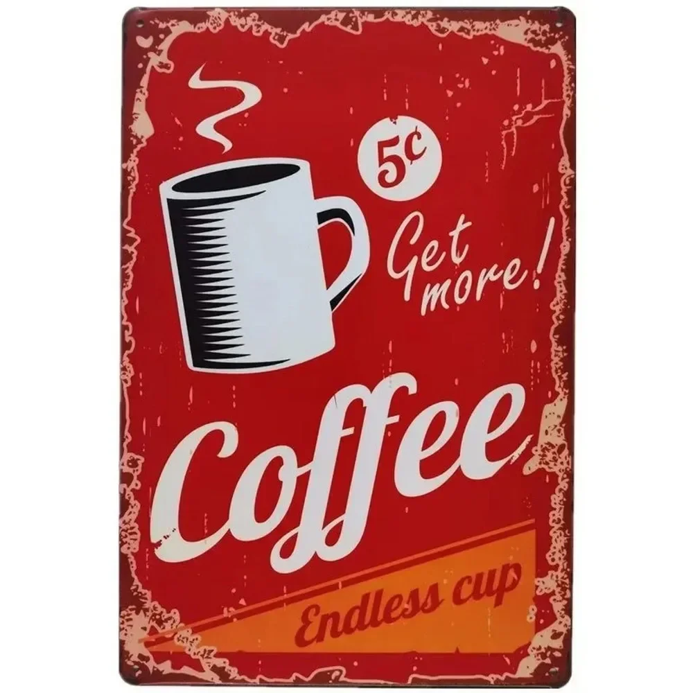 Plaque Metal Signs Drink Coffe – обзор и цена Home Bar Cafe
