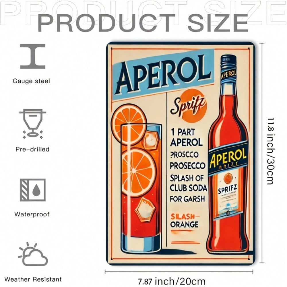Vintage Aperol Spritz Metal Si – обзор и цена Home Bar And Kitchen