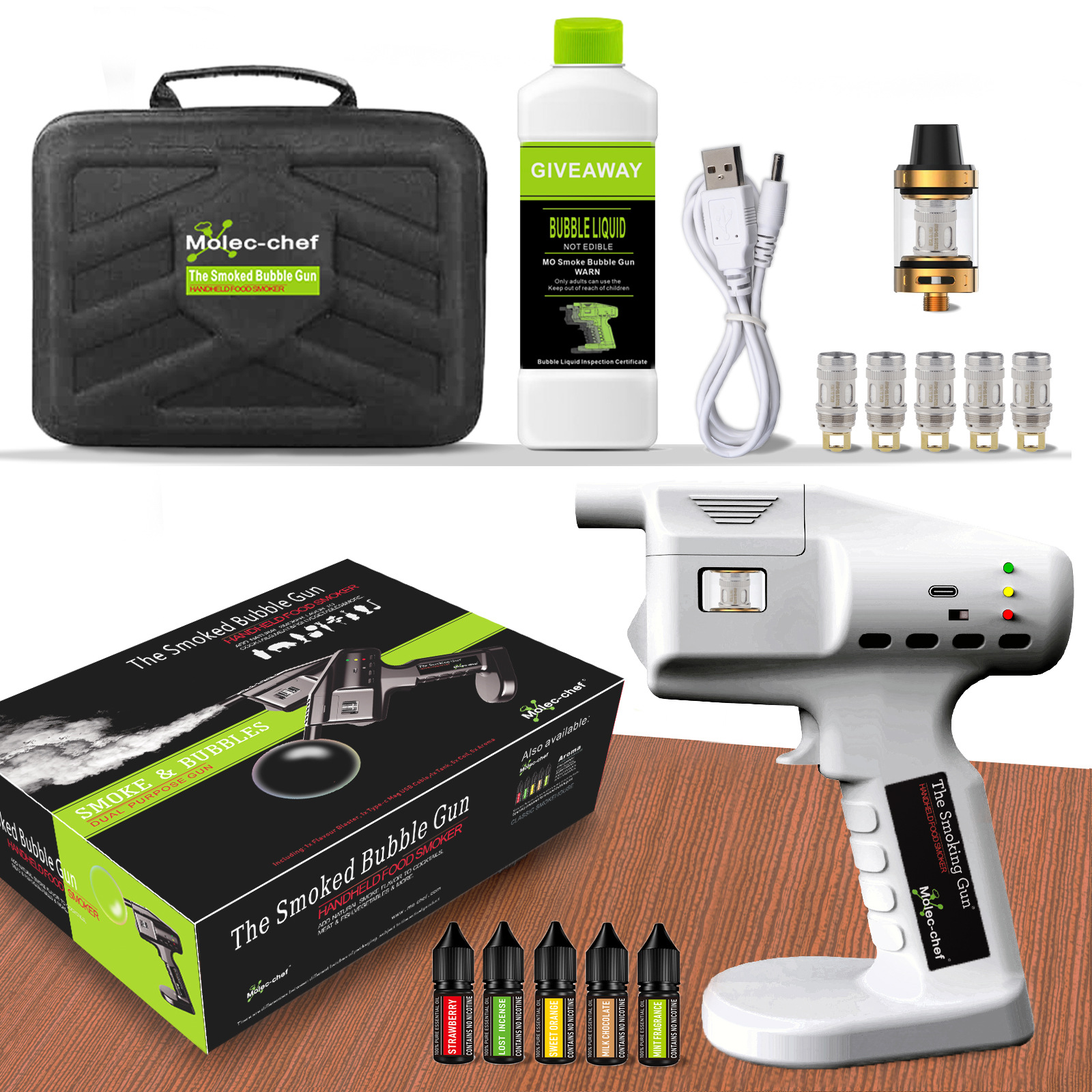 White Smoked Bubble Gun with F – обзор и цена Smoking Gun Kit