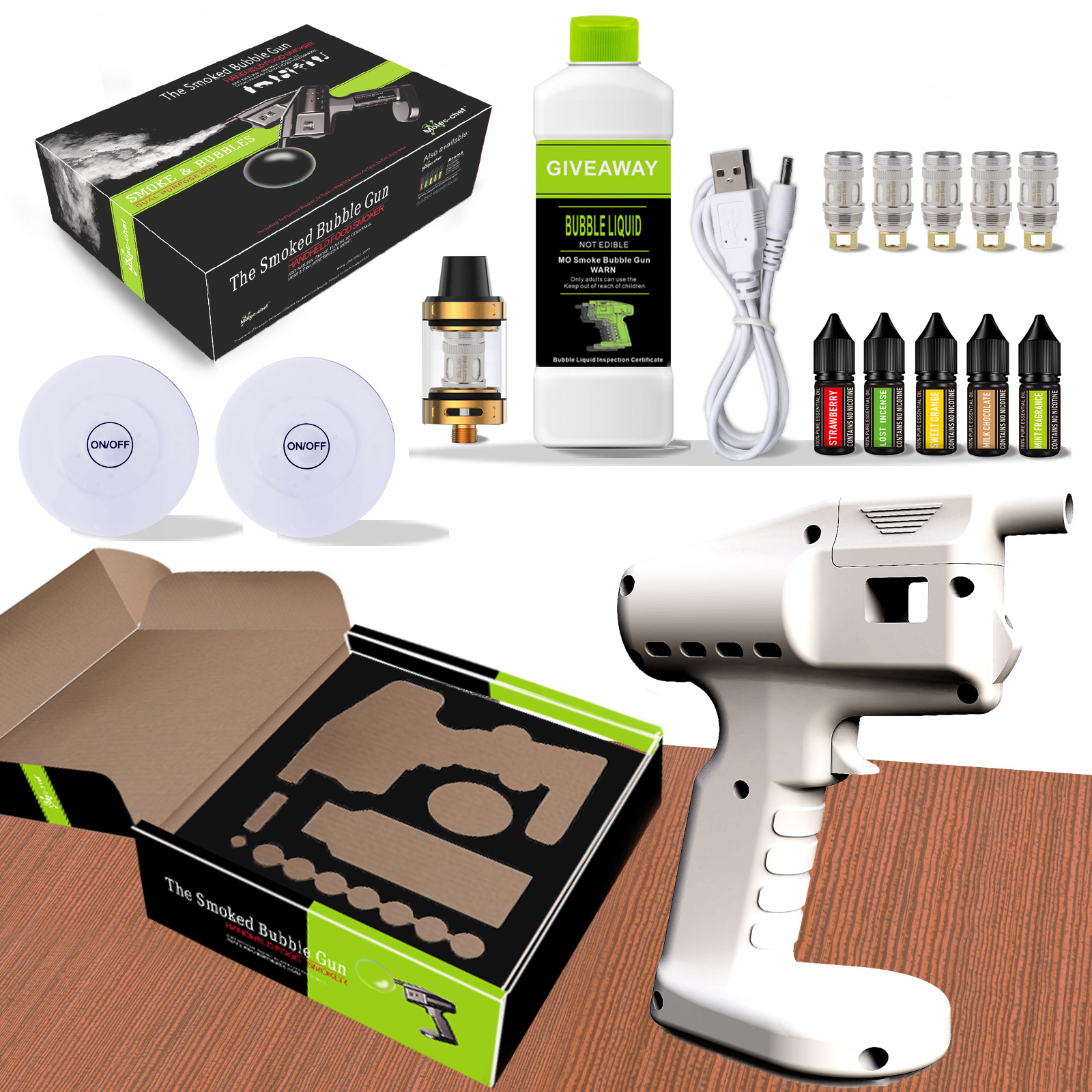 White Smoked Bubble Gun with F – обзор и цена Smoking Gun Kit