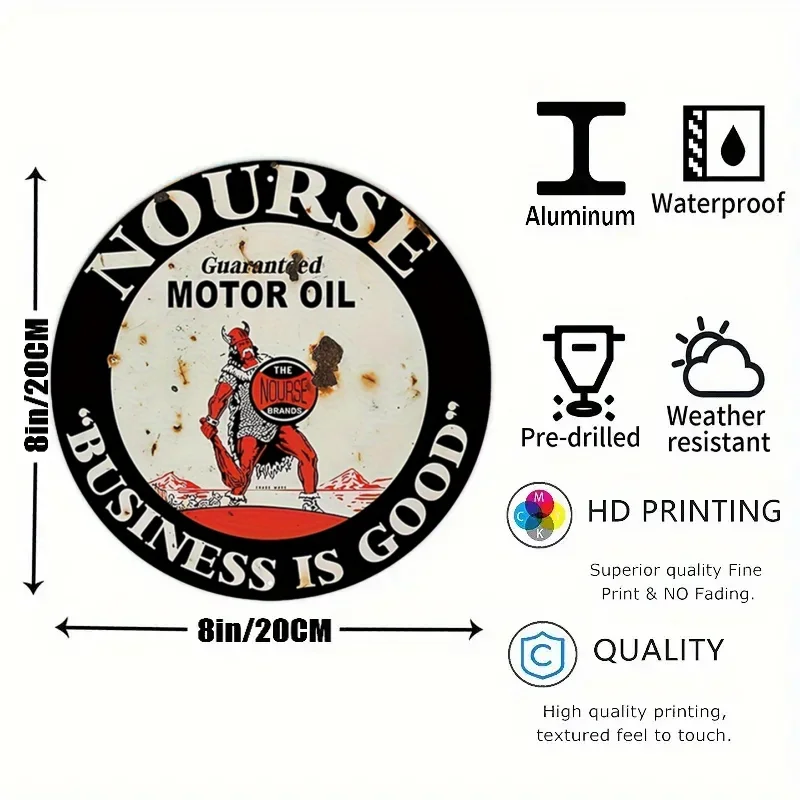 Vintage Motor Oil Sign Round M – обзор и цена Home Bar And Restaurant