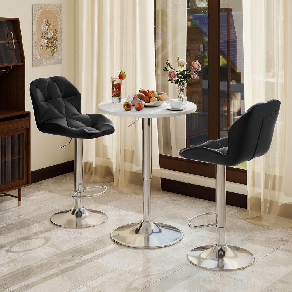 White Round Adjustable Height  – обзор и цена Home Bar Stools