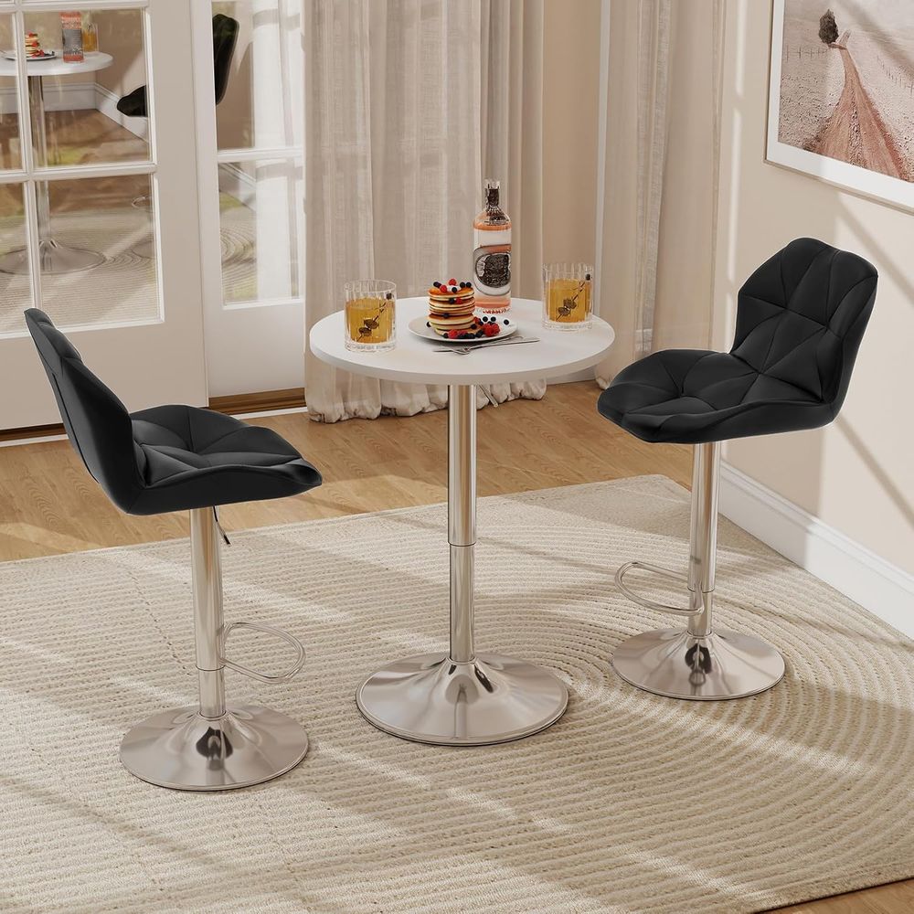 White Round Adjustable Height  – обзор и цена Home Bar Stools