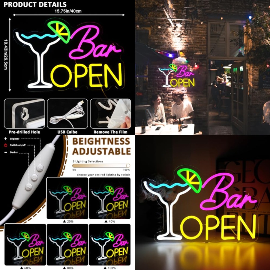 Sign for Business, Neon Open S – обзор и цена Home Bar Cafe