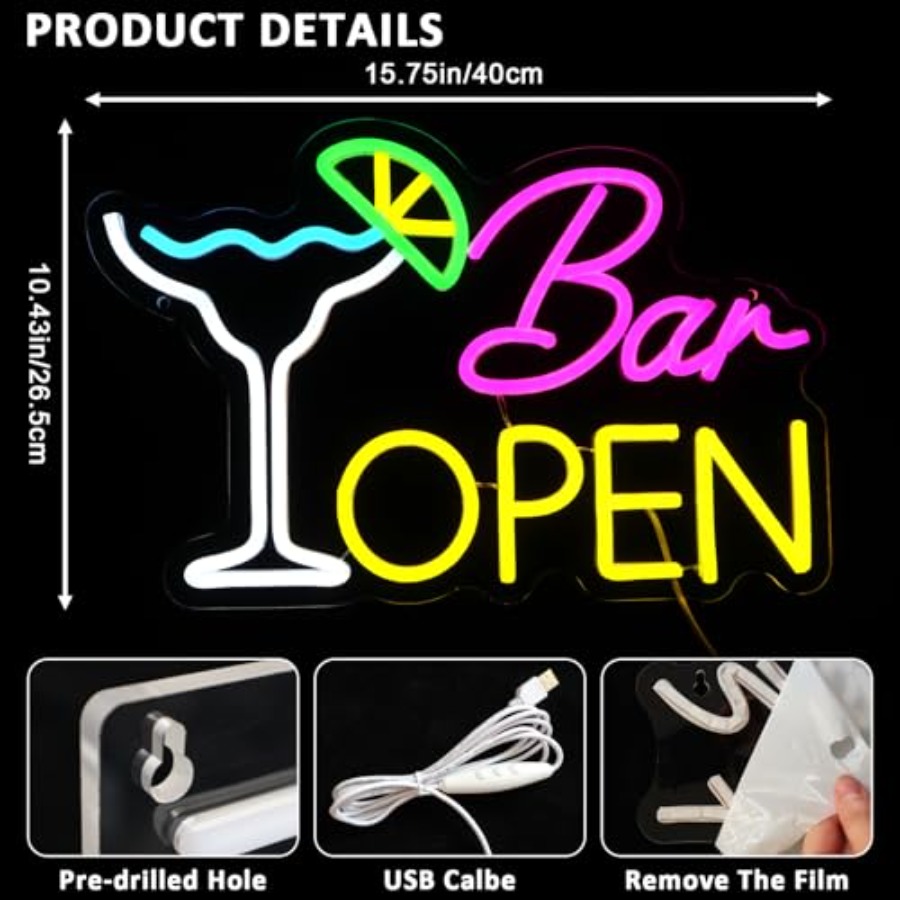 Sign for Business, Neon Open S – обзор и цена Home Bar Cafe