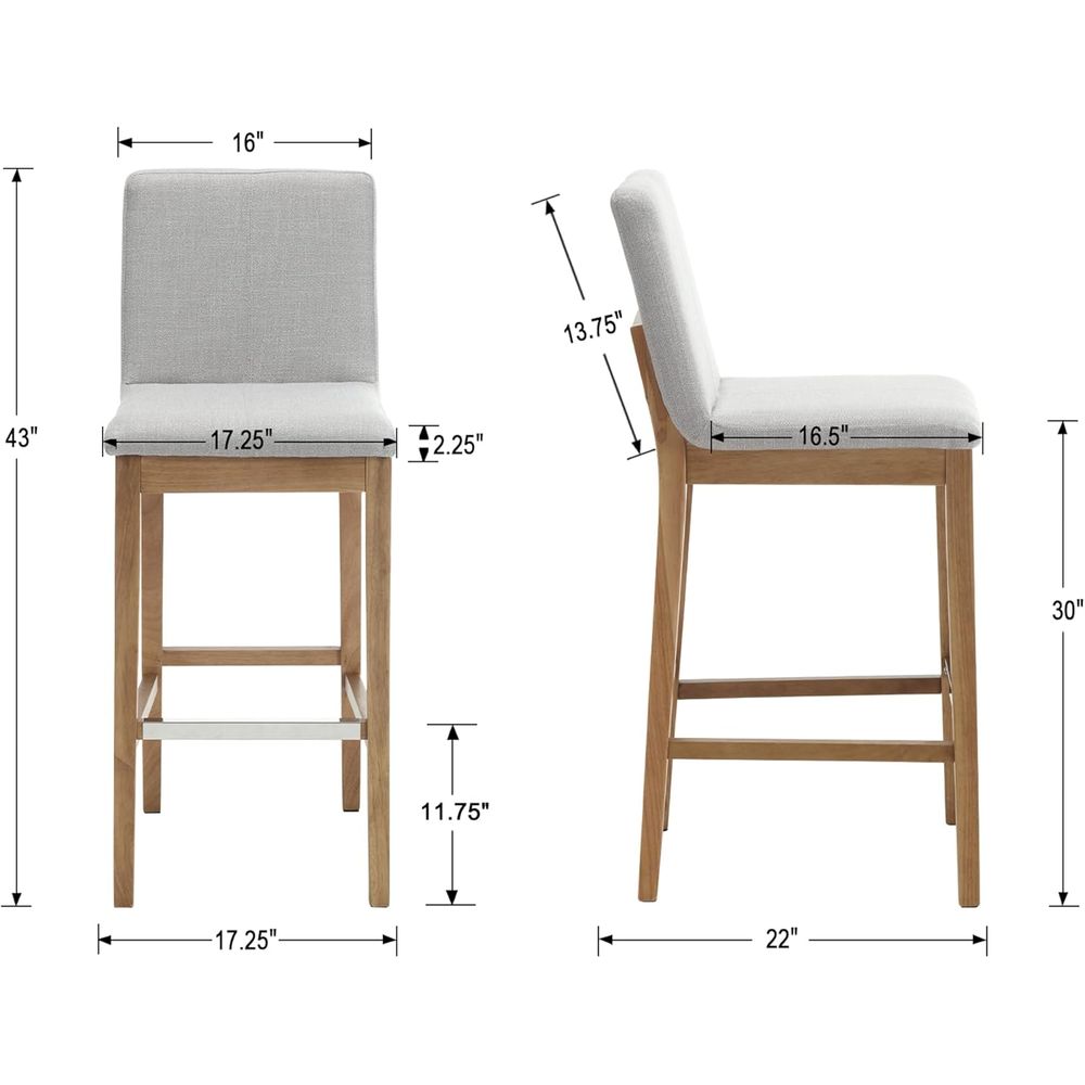 Set of 4 30 Grey Upholstered W – обзор и цена Home Bar Stools