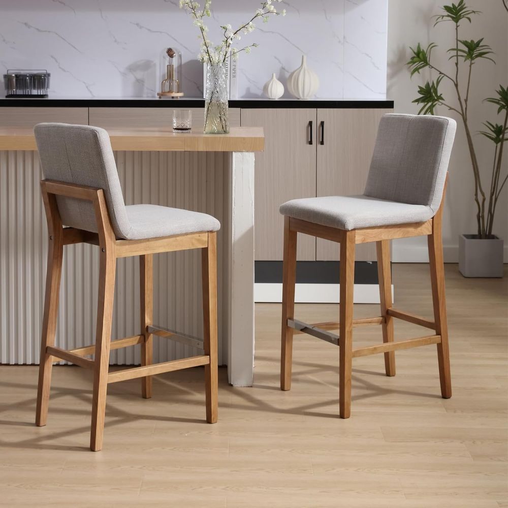 Set of 4 30 Grey Upholstered W – обзор и цена Home Bar Stools