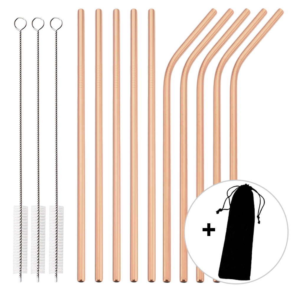 14Pcs Reusable Rose Gold Straw – обзор и цена Home Bar Setup
