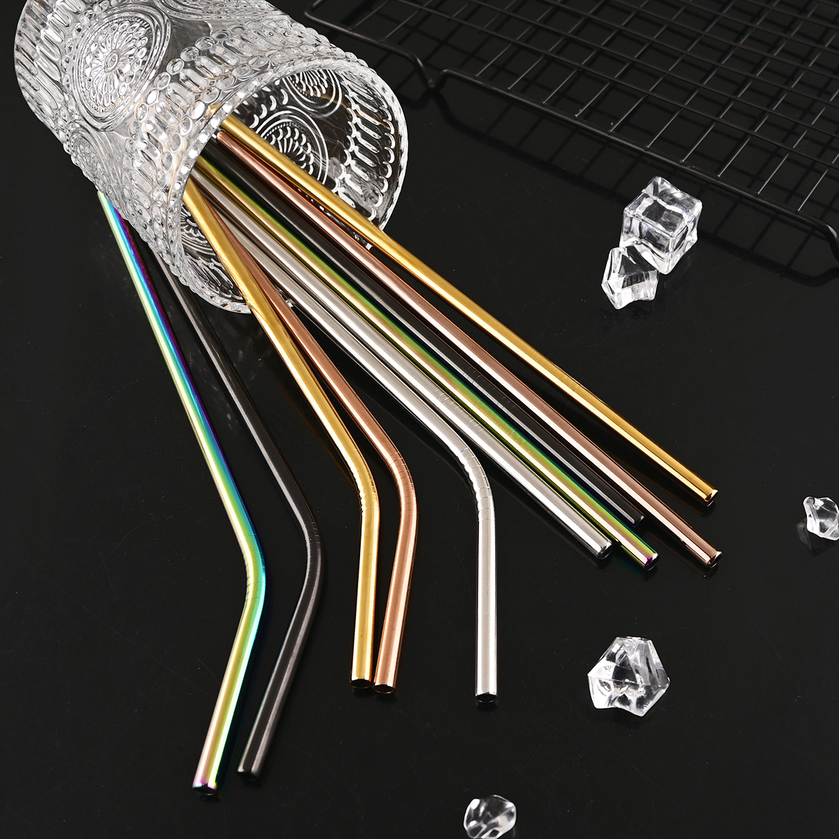 14Pcs Reusable Rose Gold Straw – обзор и цена Home Bar Setup