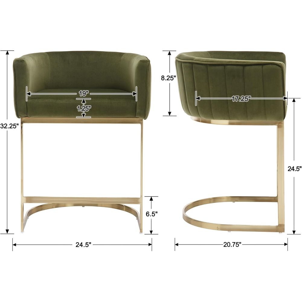 24 Velvet Upholstered Counter  – обзор и цена Home Bar Stools
