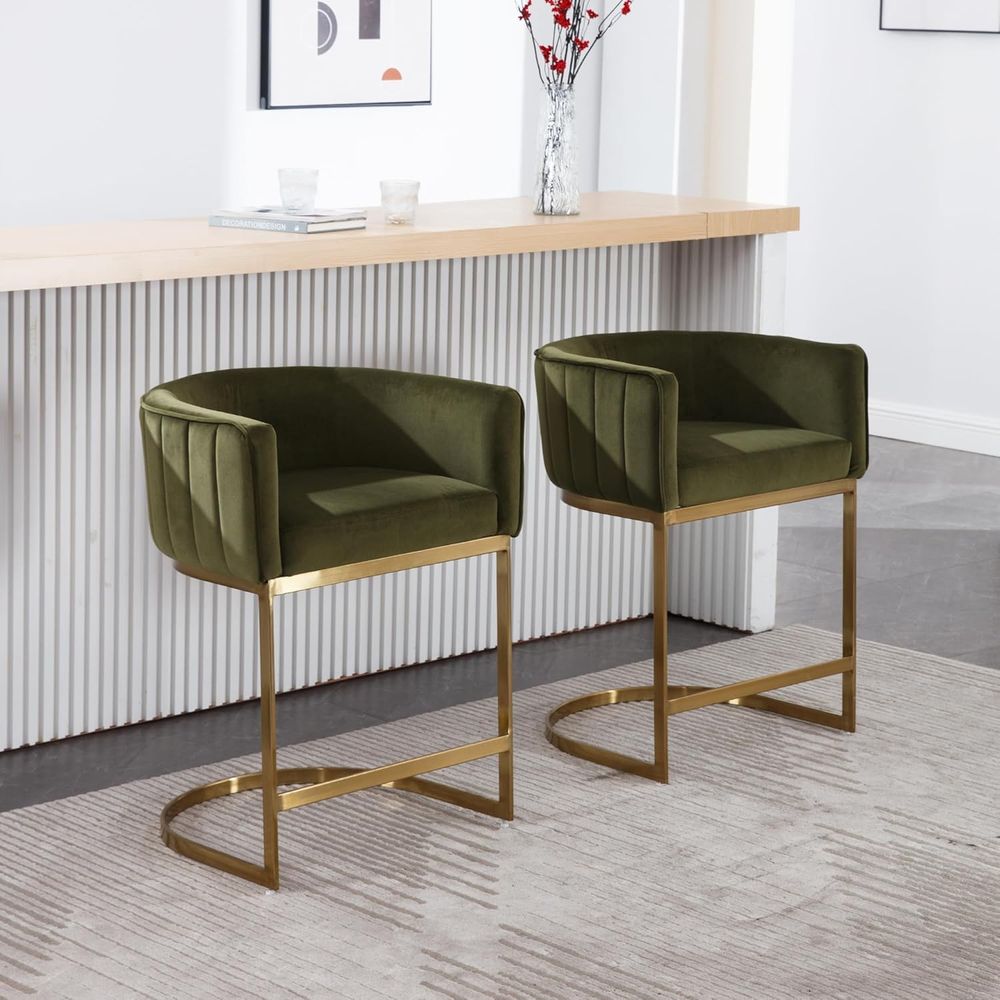 24 Velvet Upholstered Counter  – обзор и цена Home Bar Stools
