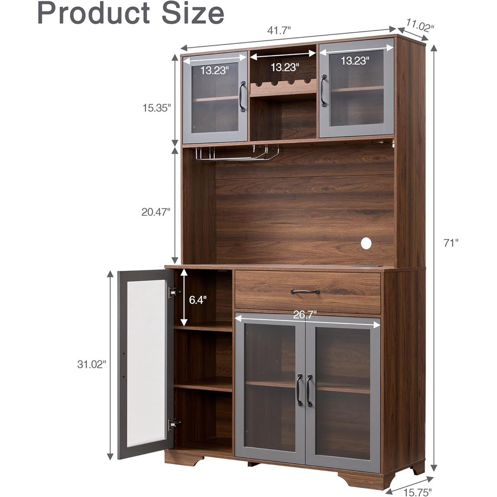 71 Tall Pantry Cabinet with Gl – обзор и цена Home Bar Setup