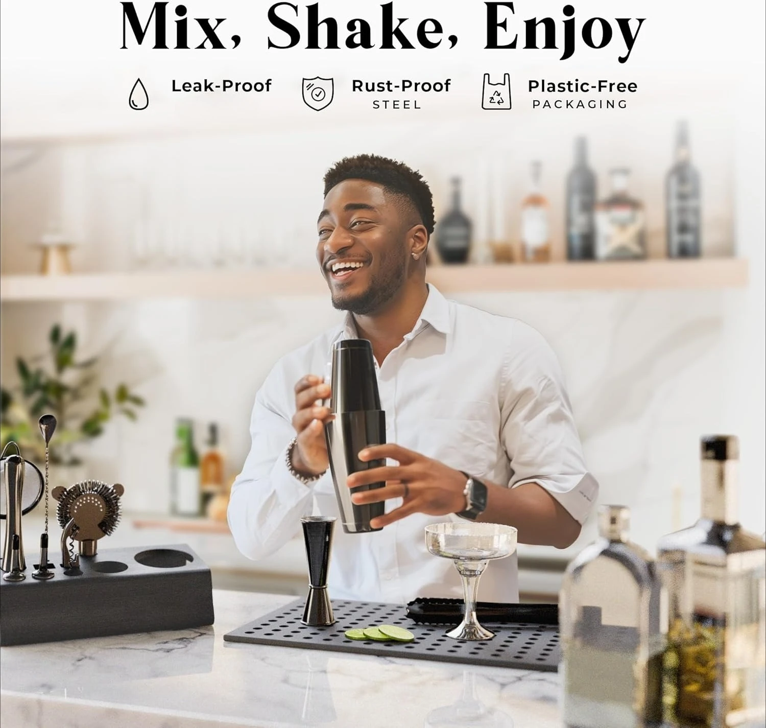 14Pcs Cocktail Shaker Set 28oz – обзор и цена Boston Shaker Set