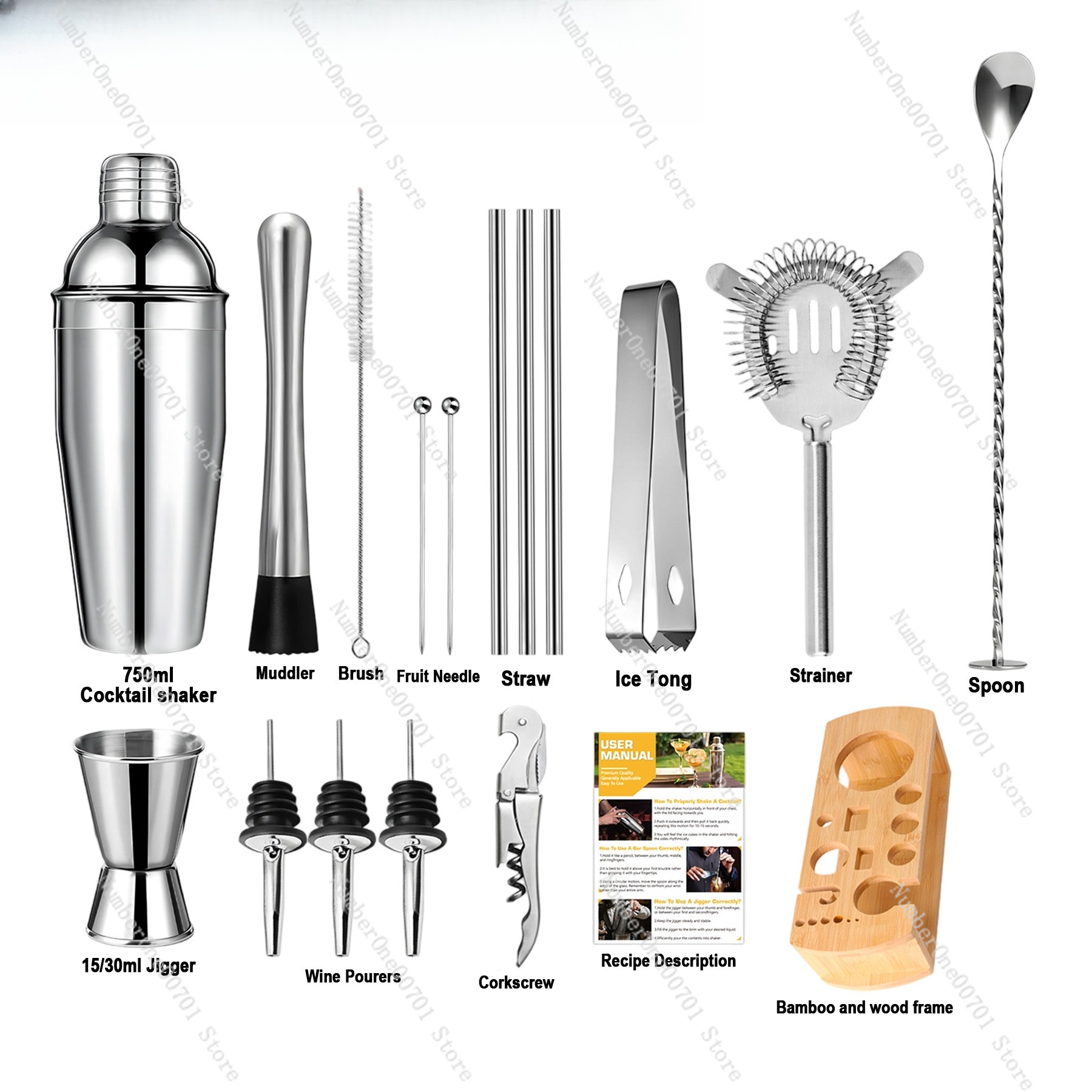 Stainless Steel Cocktail Shake – обзор и цена Boston Shaker Set