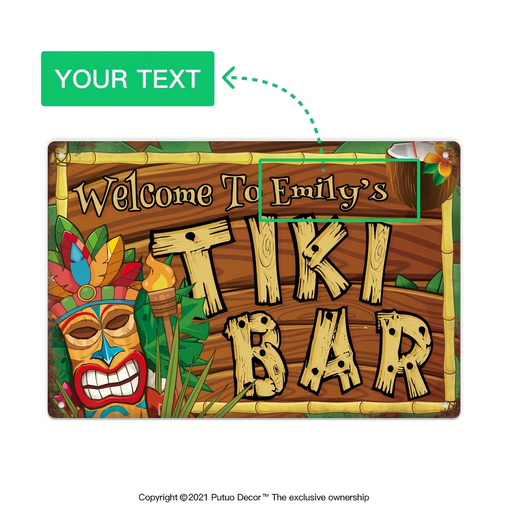 Custom  Decor Tiki Bar Sign, P – обзор и цена Home Bar And Kitchen