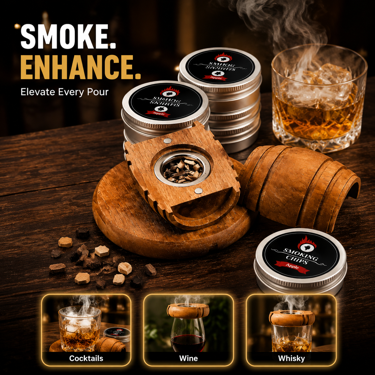 Whisky Smoking Kit, Oak Smoker – обзор и цена Smoking Gun Kit