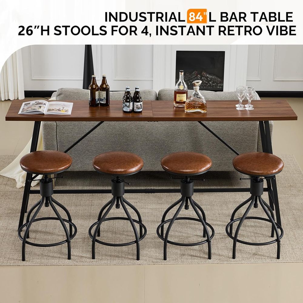 84-Inch Wooden and Metal Bar T – обзор и цена Home Bar Stools