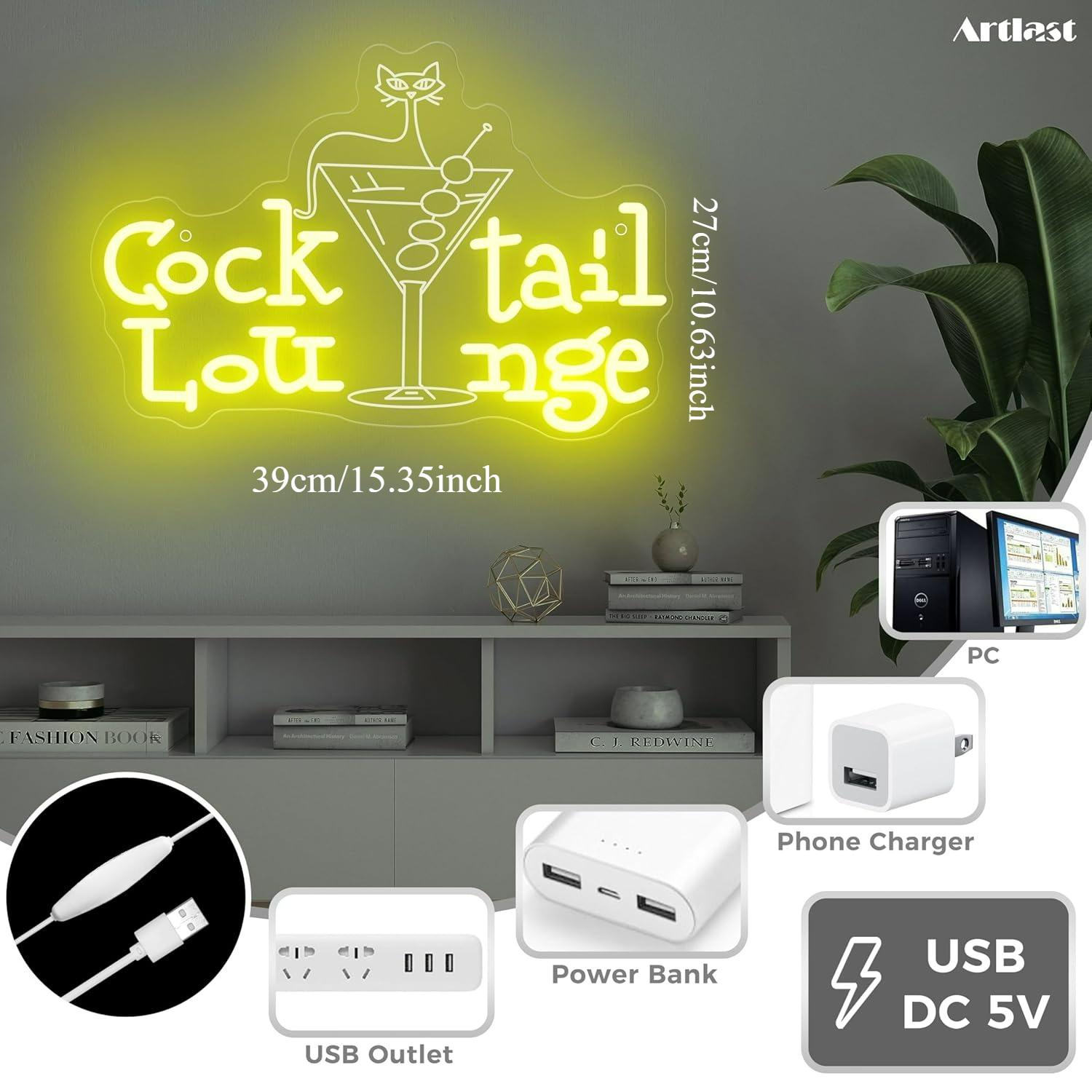 Cocktail Lounge Neon Sign Dimm – обзор и цена Home Bar Cafe