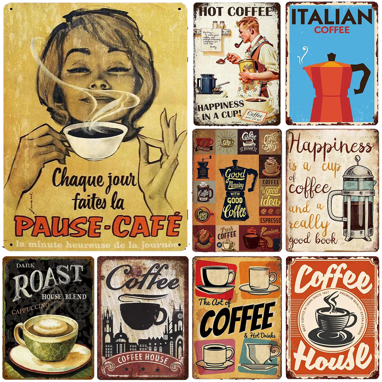 Metal Tin Signs Italian Coffee – обзор и цена Home Bar Cafe